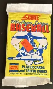 1990 Score Pack Joe Boever Braves (Top) Billy Bates Brewers Rookie (RC) (Back)