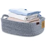 DelSol Cotton Rope Basket Blanket Snack Storage Laundry Clothes Home Organizer Gray