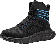 [ZHENSI] Steel Toe Boots for Mens Work Safety Shoes Soft Slip-Resistant Breathable Lightweight Comfortable Industrial Shoes