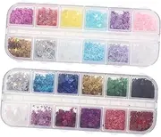 IWOWHERO Manicure Set Glitter Nail Stickers Design Sequin Nail Art Decals for Fingernails Beauty Decal