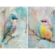 Pastel Birds #5 | A4 Mulberry Rice Paper | Paper for Decoupage