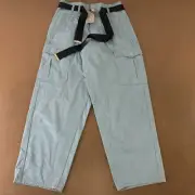 River Island In Other Words Women's Size 8 Blue Belted Paperbag Cargo Pants NWT