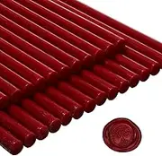 Nuanchu 26 Pieces Glue Gun Sealing Wax Sticks for Wax Seal Stamp and Letter Retro Vintage Seal Glue Gun Sealing for Wedding Invitations Cards Envelopes Wine Gift Wrapping(Wine Red)