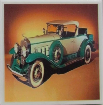 Natural Stone Ceramic Tile Marble Drink Coaster -Set of 4-Classic Automobiles 3B