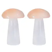 2PK Wishstone Gemstone Soothing Selenite Mushroom Serenity/Peace Wellness Stone