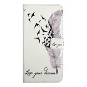 For Huawei Honor 7X Embossed Coloured Drawing Pattern Horizontal Flip Leather Case with Holder & Card Slots & Wallet(Feather)