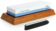 Double Side 1000/6000 Grit Whetstone Professional Knife Sharpener Sharpening Stones with Angle Guide &Bamboo Holder