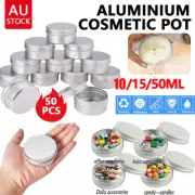 NEW ALUMINIUM EMPTY COSMETIC POT LIP BALM JAR TIN CONTAINER SILVER BOX 50-200PCS