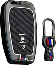 ontto luminous car key cover fit for Toyota RAV4 Camry Prius Prime Avalon C-HR GT86 Highlander Prado Yaris Metal Smart Shell case key holder keyring keychain Accessories 2 buttons Black
