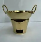 Thai Traditional Wok Cast Thick Brass 7 "& Charcoal Stove 5" Medium Burner Set