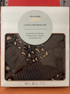NICE & NIFTY LUXE LADIES KNITWEAR SET: Scarf, Gloves & Beanie FREE POSTAGE