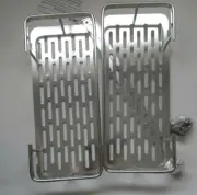 KES Bathroom Aluminum Storage Shelf BasketHooks Wall Mounted Double Deck, Silver