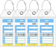 [Cruise On] Norwegian Cruise NCL Luggage Tag Holders [4 Pack] & Cruise Lanyard Set [2 Pack] Large Tag Holders for Your Cruise Ship Luggage eTags [2024 & 2025] Clear, Plastic & Waterproof (Royal Blue), Luggage Tag