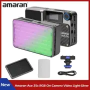 Amaran Ace 25c RGB Video Light 25W On Camera Pocket LED Light CCT + Grid Silver