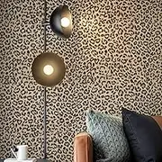JiffDiff Leopard Print Peel and Stick Wallpaper, Waterproof Removable Self Adhesive Textured Wall Paper, Yellow Unique Funky Cheetah Contact Paper for Bedroom and Bathroom 240"X17.3"(28.8 sq. ft)