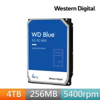 在飛比找momo購物網優惠-【WD 威騰】藍標 4TB 3.5吋 5400轉 256MB