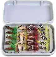 Fly Fishing Flies Kit 20/100pcs Assorted Fly Fishing Lures Hooks with Fly Box Multicolor 20pcs