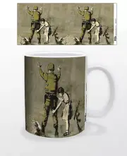 SOLDIER FRISK 11 OZ COFFEE MUG TEA CUP BANKSY POLITICAL SOCIAL ACTIVIST FREEDOM!
