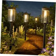 Bright Solar Pathway Lights Outdoor,IP65 Waterproof 8 Pack Square Warm White
