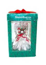 NIB REED & BARTON MUSICAL REVOLVING SILVER ANGEL MUSIC BOX Plays: Hark The....