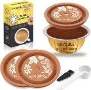 VIVI SKY Reusable Coffee Capsule Lids Work with Nespresso Pods Vertuoline,Food G