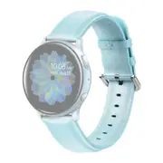 For Galaxy Watch Active Smart Watch Genuine PU Leather Wrist Strap Watchband, Size:L(Light Blue)