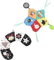 Yardwe Educational Plaything Shaped Pillow for Boy Girl Soft Tummy Mat High Contrast Patterns for Boy Girl Brain Development and Parent-boy Girl Interaction