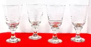 Libby Clear Ribbed Drinking Glasses Footed Goblets Beehive 7” Tall Set of 4
