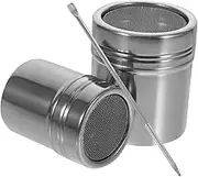 Ciieeo 1 Set Coffee Sprinkler Container Dispensers Syrup Pump Hazelnut Jars Chocolate Shaker Spice Sugar Holder Label Bowl Sifter Pots Coffee Syrup Lids Creamer Bar Silver Stainless Steel