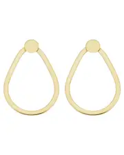 14K Italian Gold Teardrop 3-In-1 Front-Back Earrings