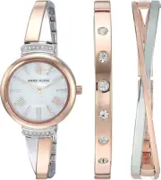Women'S Premium Crystal Accented Bangle Watch Set, AK/2245