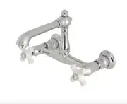 Kingston Brass Two-Handle 2-Hole Wall Mount Bathroom Faucet KS7241PX