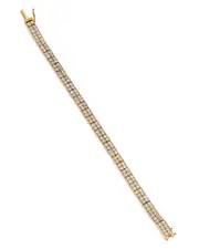 Nadri Cubic Zirconia Double Row Flex Bracelet in 18K Gold Plated