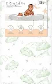 Dream On Me Aster 3" Fiber Portable Mini Crib Mattress, Waterproof Vinyl Cover, Greenguard Gold Certified, Mini Crib Mattress