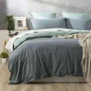 Renee Taylor Essentials Mineral Stone Washed Quilt Cover Set