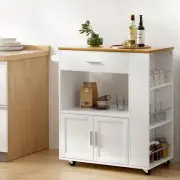 Kitchen Island Trolley Rolling Serving Cart Storage Cart Shelf Towel Rack