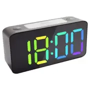 Digital Alarm Clock, RGB Colorful LED Clock, Alarm Clocks Bedside Mains Black