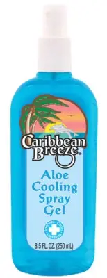 Caribbean Breeze Aloe Cooling Spray Gel Sun Burn Cools Refreshes Soothes Tan