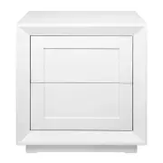 Cafe Lighting & Living Balmain Oak Tall Bedside Table (White) - 60cm x 45cm x 65