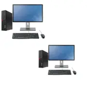 Bulk of 2x Lenovo M910s SFF Bundle Desktop PC i5-6500 3.6GHz 128GB SSD 16GB RAM + 24" Monitor - Refurbished