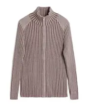 ribbed-knit zip-up cardigan 54 Nude