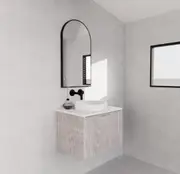 600-1500*450*400mm Vienna White Oak MR Melamined Board Panel With PVC Coating Fluted Wall Hung Vanity
