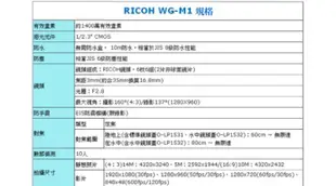 RICOH-WG-M1運動攝影機