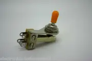 SWITCHCRAFT ANGLE TOGGLE SWITCH 3 WAY PICKUP AND AMBER TIP CAP FOR GIBSON FENDER