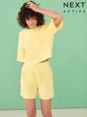 Light Yellow Active Modal Soft Touch Shorts (AE6320) | $47