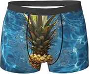 [QMNEHJ] Pineapple in the Pool Men's Boxer Briefs Breathable Stretch Underwear Moisture-Wicking Trunks for Men