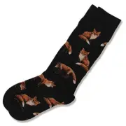 Fox Print Socks (Black)