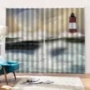 Magical Lighthouse 3D Curtain Blockout Photo Printing Curtains Drape Fabric