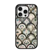 iPhone 16 Pro Impact Case MagSafe Compatible Art Deco Marble Tiles in Soft Pastel on transparent 2