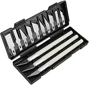Precision Craft Knife, 13 Hobby Knife Set Stainless Steel Hobby Knives for DIY Art Work Cutting Metal Pen Knife Razor Tool for Phone PC Tablet Drone Repair DIY Art Work Sculpture